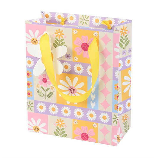 23cm Floral Patchwork Print Gift Bag N/A