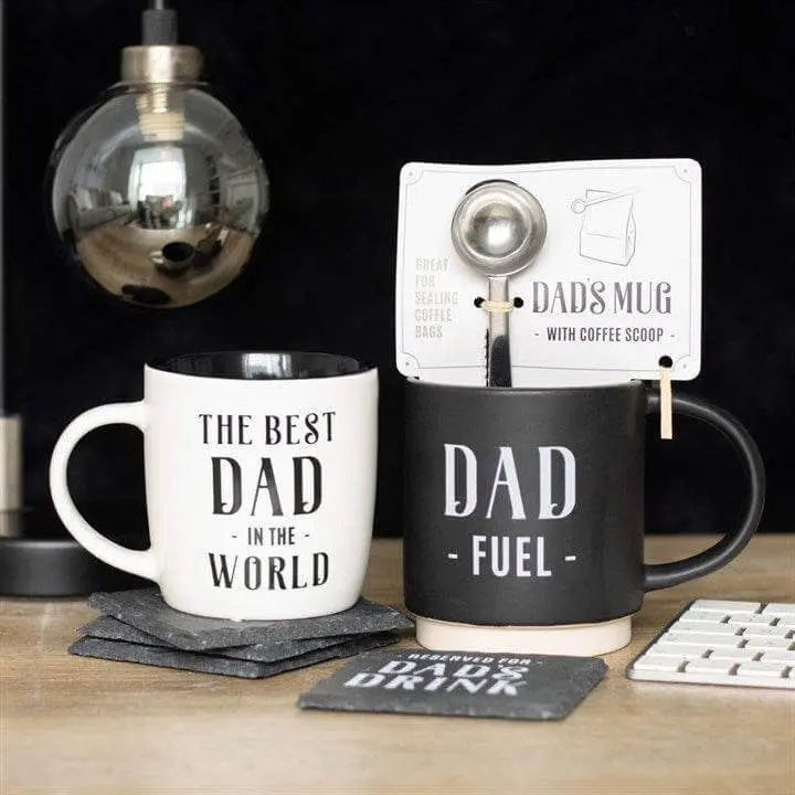 Dad Fuel Mug with Coffee Scoop Clip – Fun Gift for Coffee-Loving Dads-Sociodigi