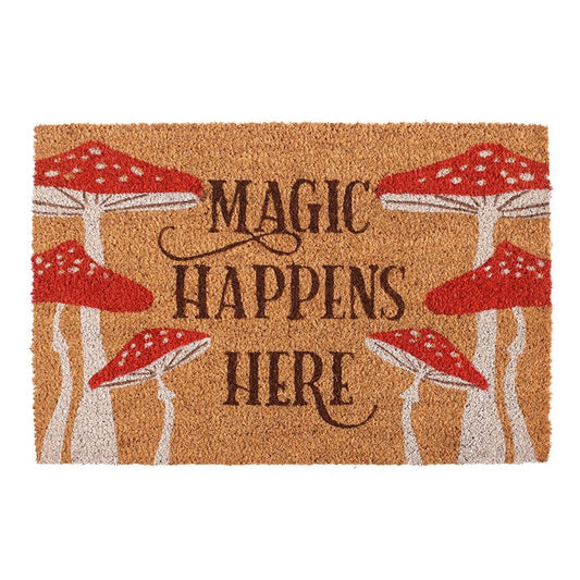 Natural Magic Happens Here Mushroom Doormat N/A