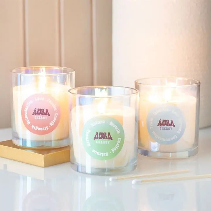 Aura Energy Lotus Mint Tea Iridescent Candle