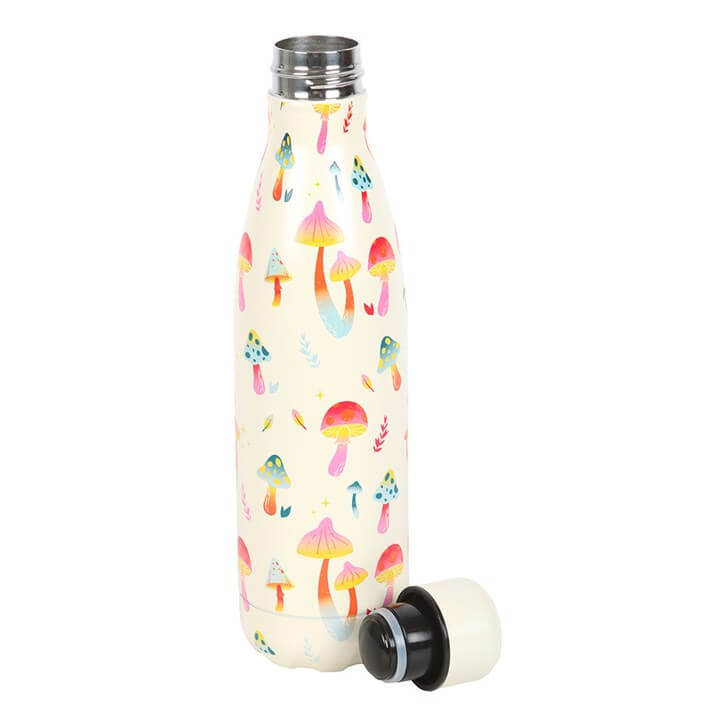 Funky Fungi Mushroom Print Metal Water Bottle-Sociodigi