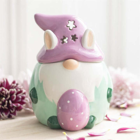 Charming Easter Bunny Gonk Oil Burner with pastel colors and playful design, perfect for spring decor.