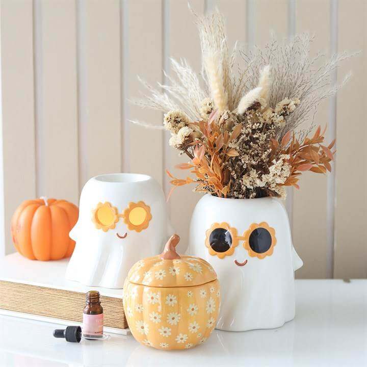 Groovy Floral Pumpkin Oil Burner-Sociodigi