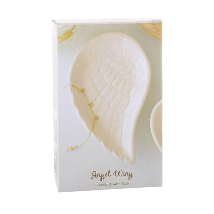 Off White Angel Wing Trinket Dish