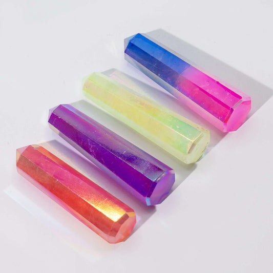Gemstone Obelisk Point approx 9cm - Aurura Crystal Quartz - Purple