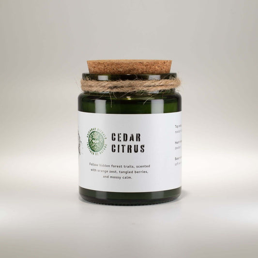 Greenman Woodwick Soy Candle - Cedar Citrus