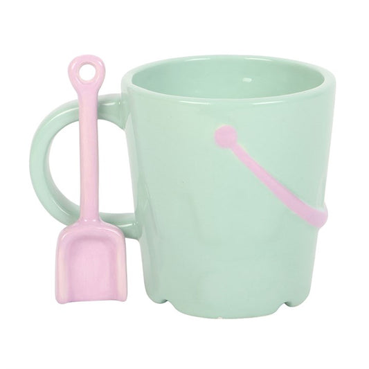 Pastel Bucket Mug with Spade Spoon N/A