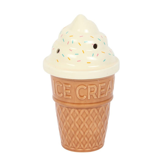 Ice cream cone-shaped container with a lid on a white background