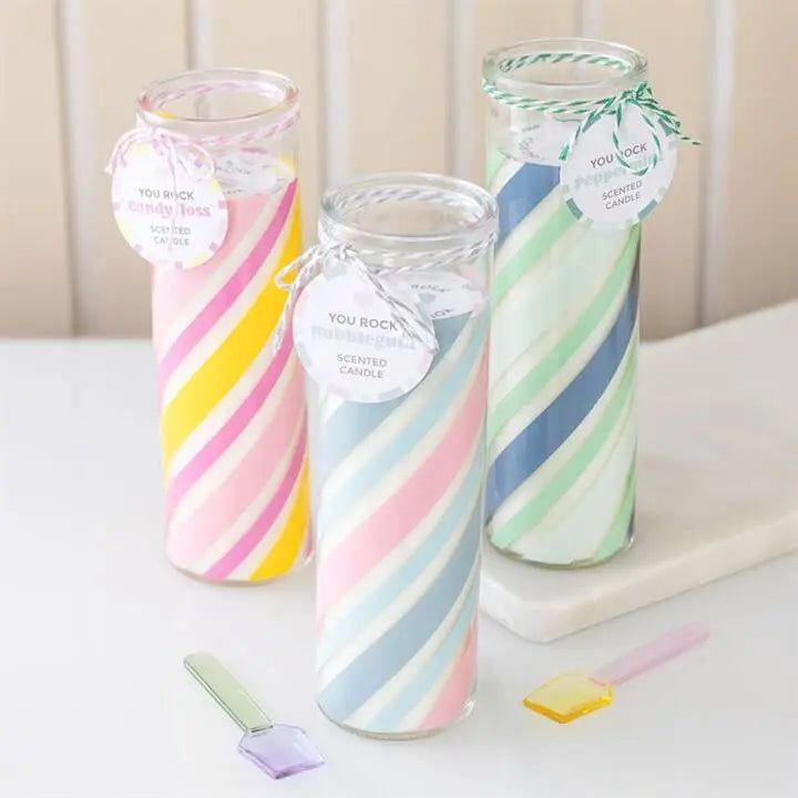 Candy Stripe Candyfloss Tube Candle N/A
