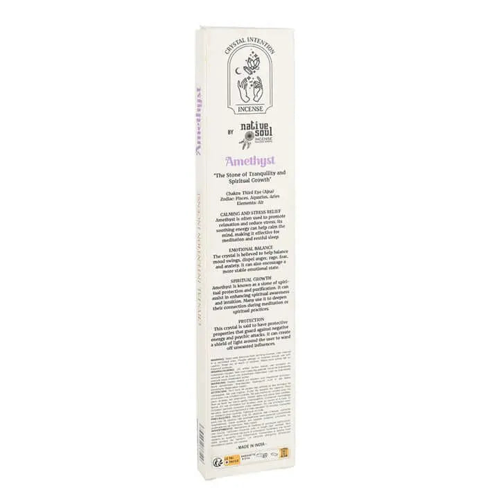 12 Packs of Native Soul Crystal Intentions Incense with Amethyst Chips