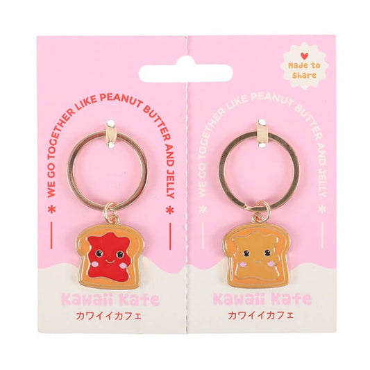 Set of 2 Peanut Butter and Jelly Keyrings