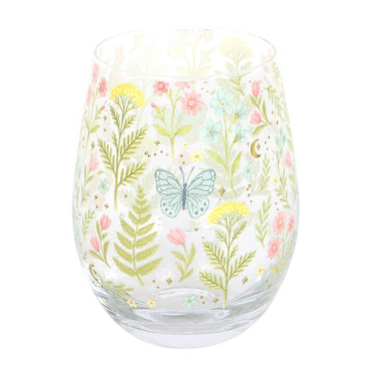 Luna Bloom Floral Print Stemless Glass N/A