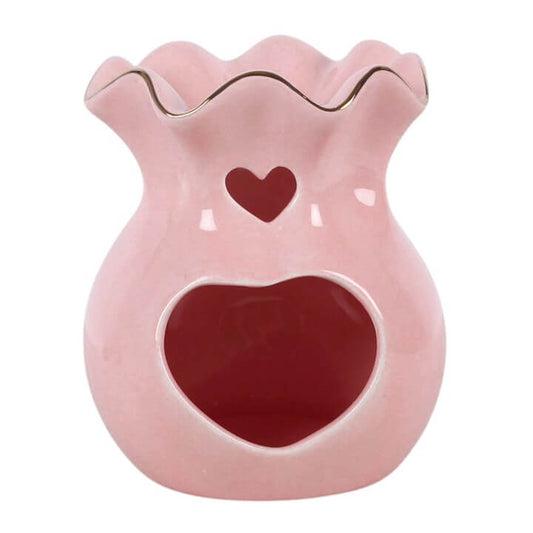 Pink Fluted Oil Burner and Wax Warmer