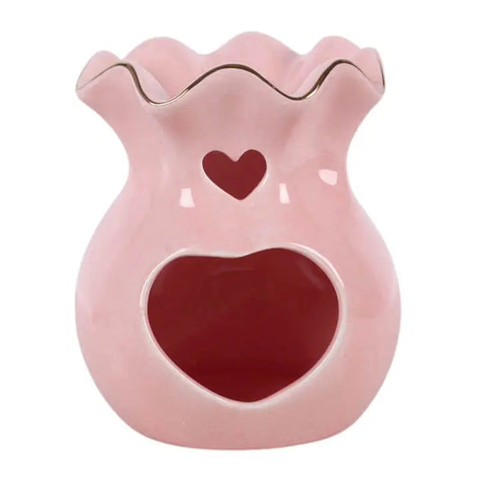 Pink Fluted Oil Burner and Wax Warmer