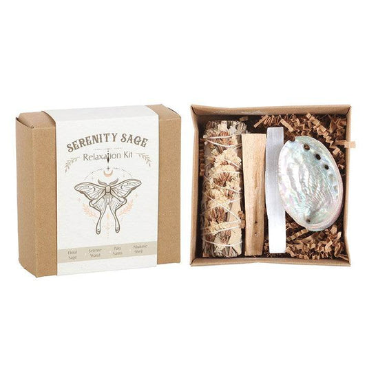 Serenity Sage Relaxation Smudge Kit Sage, Selenite, Palo Santo & Abalone Shell-Sociodigi