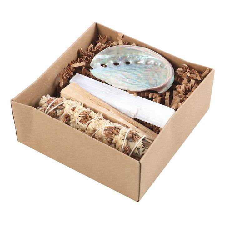 Serenity Sage Relaxation Smudge Kit Sage, Selenite, Palo Santo & Abalone Shell-Sociodigi