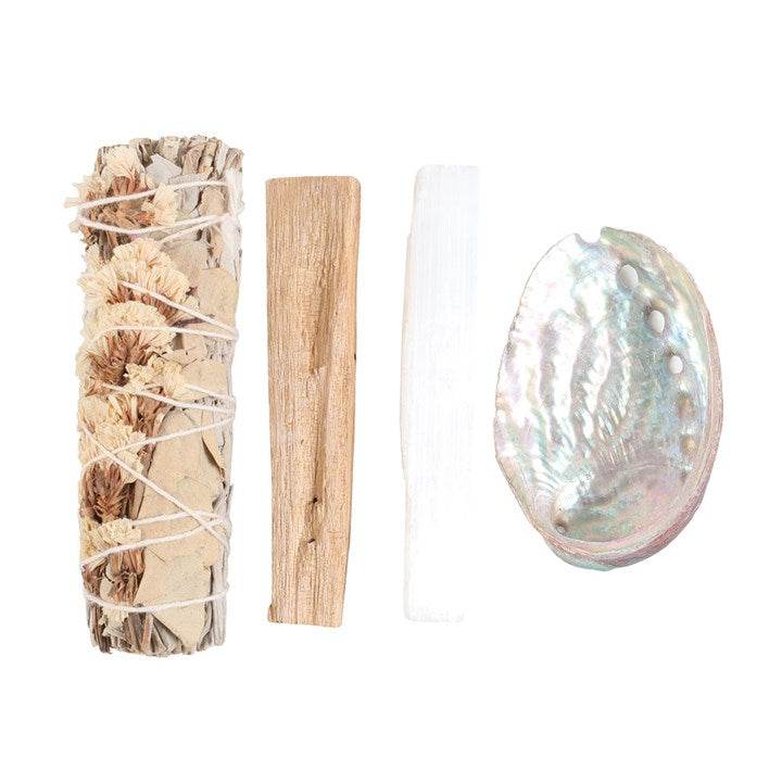 Serenity Sage Relaxation Smudge Kit Sage, Selenite, Palo Santo & Abalone Shell-Sociodigi