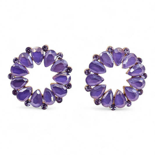 Lavender - Vintage Glass - Loop - Earrings