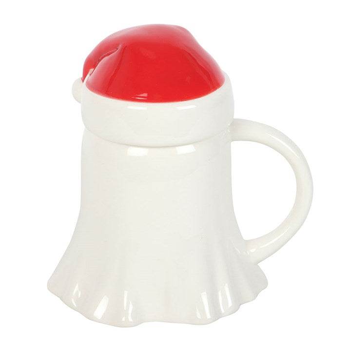 Ghost Shaped Mug with Santa Hat Lid Spooky Christmas Mug – Sociodigi-Sociodigi