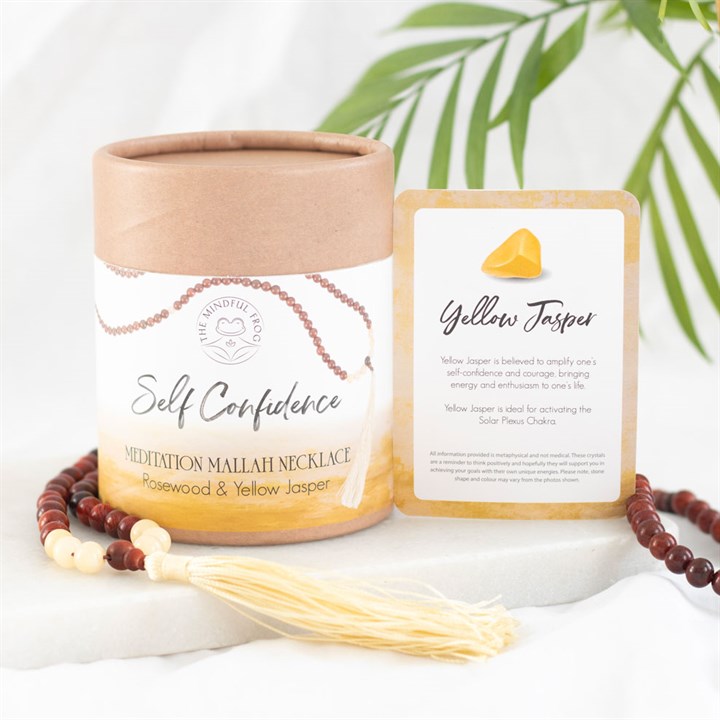 Self Confidence Rosewood & Yellow Jasper Mallah Necklace N/A