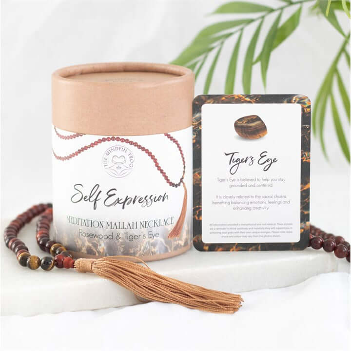 Self Expression Rosewood & Tiger's Eye Mallah Necklace N/A