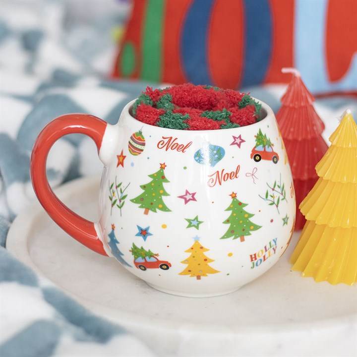 Nostalgic Christmas Mug and Socks Set Festive Gift Set UK-Sociodigi