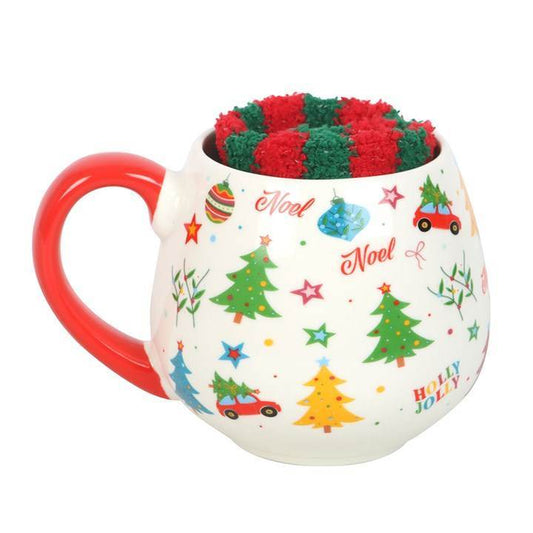 Nostalgic Christmas Mug and Socks Set Festive Gift Set UK-Sociodigi