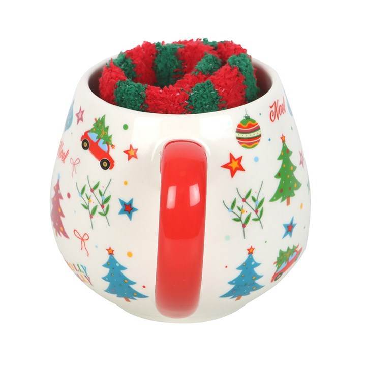 Nostalgic Christmas Mug and Socks Set Festive Gift Set UK-Sociodigi