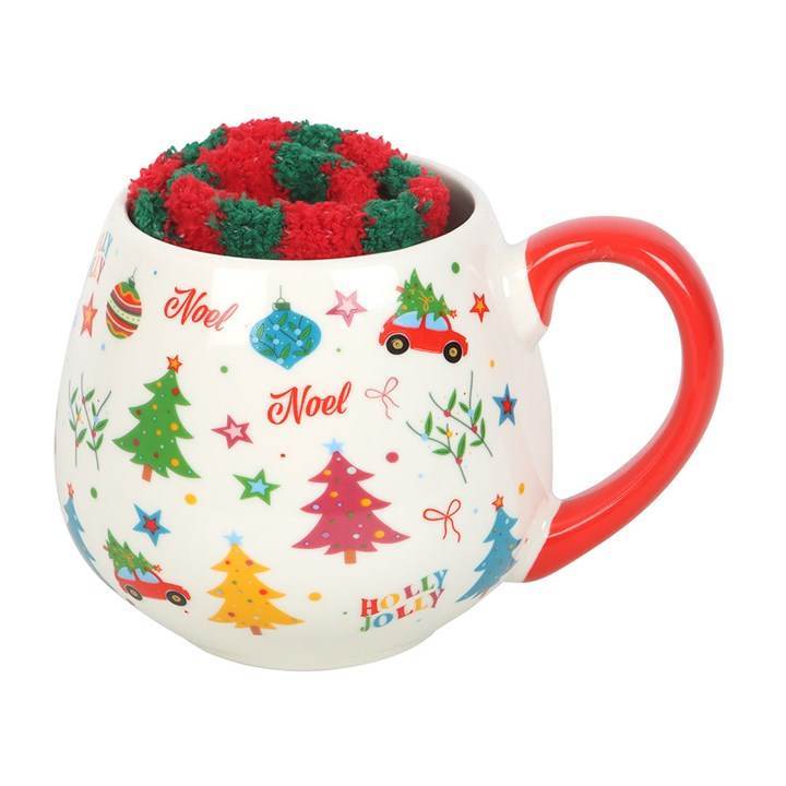 Nostalgic Christmas Mug and Socks Set Festive Gift Set UK-Sociodigi