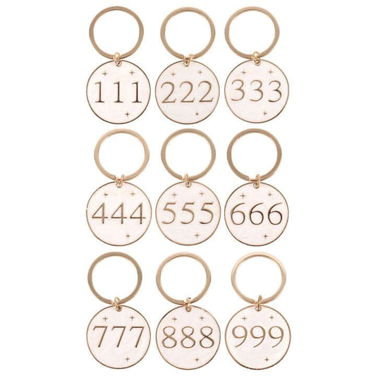 Pack of 9 Angel Number Keyrings-Sociodigi