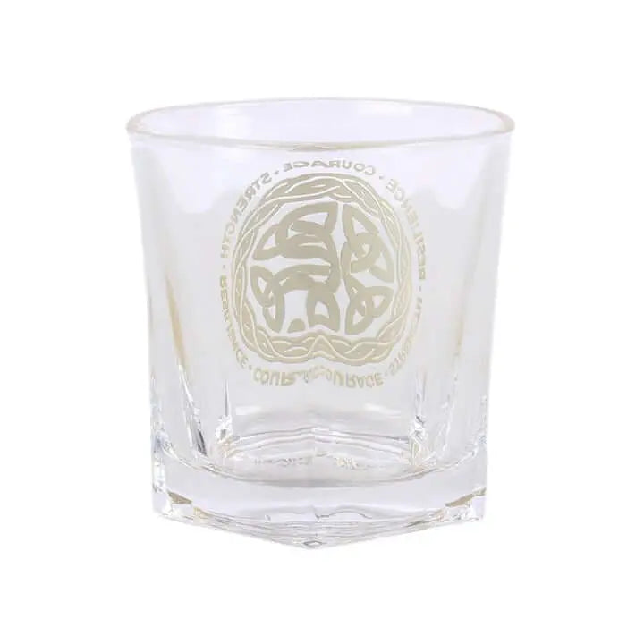 Celtic Shield Knot Lowball Glass with Coaster
