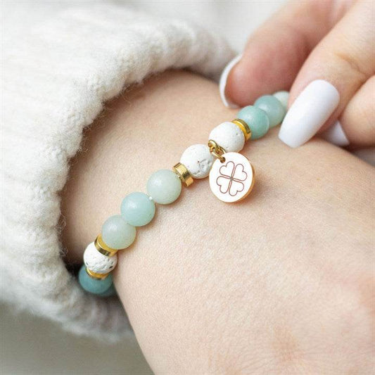 Abundance Amazonite Crystal Bracelet with Essential Oil Aromatherapy Gift-Sociodigi