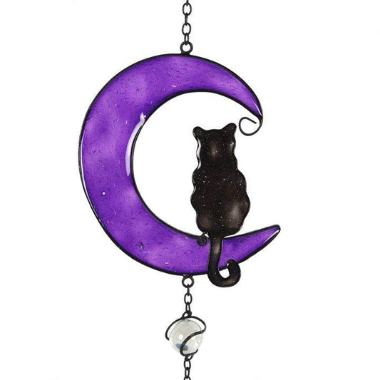 Black Cat Windchime – Handcrafted Metal, Glass & Resin-Sociodigi