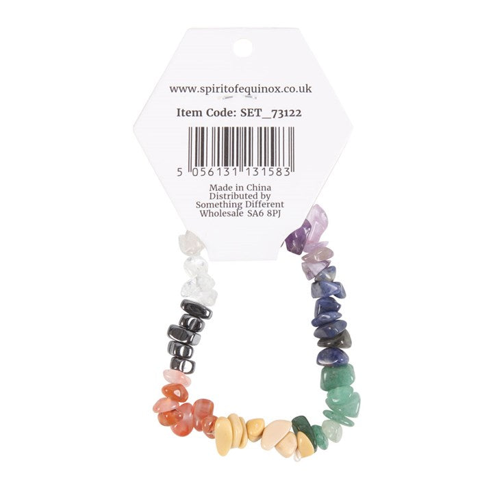 Set of 24 Chakra Crystal Chip Bracelets in Display Box-Sociodigi
