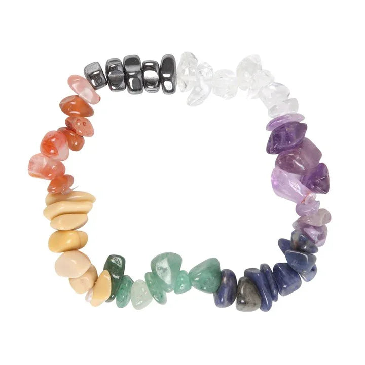 Set of 24 Chakra Crystal Chip Bracelets in Display Box-Sociodigi