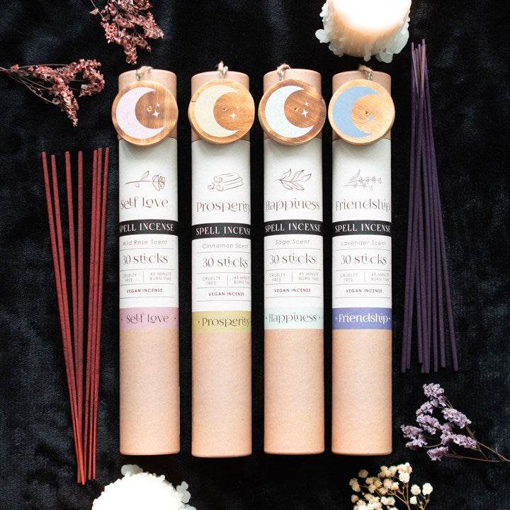 Set of 12 Herbal Magick Spell Incense Sticks with Display-Sociodigi