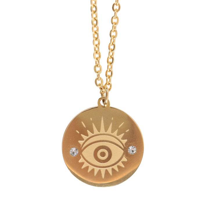 All Seeing Eye Necklace & Dish Gift Set Protection & Positive Energy-Sociodigi