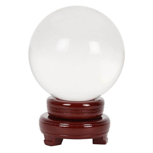 13cm Crystal Ball with Wooden Stand & Gift Box | Mystical Décor & Divination Tool-Sociodigi