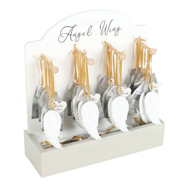 Set of 24 Angel Wing Hanging Decorations with Countertop Display – Mum, Nan, Guardian Angel & Friend-Sociodigi