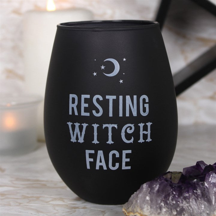 Resting Witch Face Stemless Wine Glass N/A
