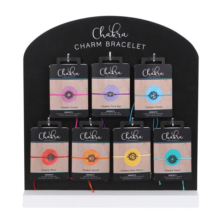Set of 49 Chakra Charm Bracelets on Display-Sociodigi