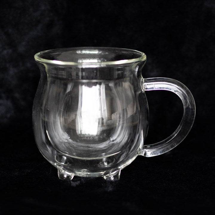 Clear Double Walled Glass Cauldron Mug-Sociodigi