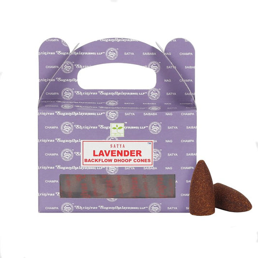 Satya Lavender Backflow Dhoop Cones – Set of 6 Packs | 144 Cones-Sociodigi
