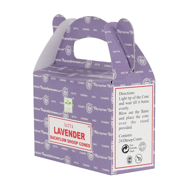 Satya Lavender Backflow Dhoop Cones – Set of 6 Packs | 144 Cones-Sociodigi