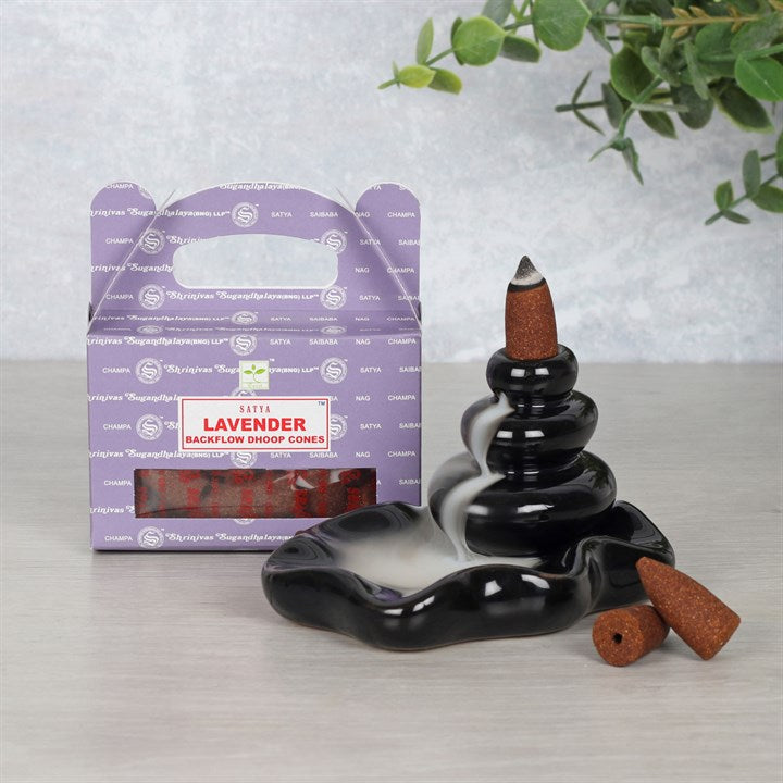 Satya Lavender Backflow Dhoop Cones – Set of 6 Packs | 144 Cones-Sociodigi