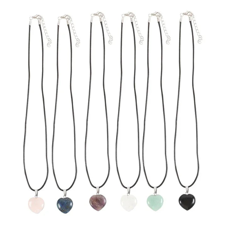 Set of 24 Healing Heart Crystal Necklaces in Display-Sociodigi
