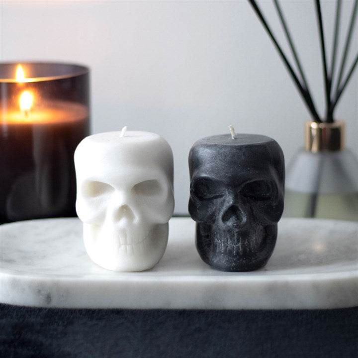 Set of 12 Opium & White Sage Skull Candles with Retail Display-Sociodigi