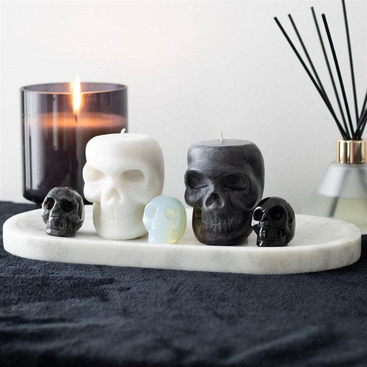 Set of 12 Opium & White Sage Skull Candles with Retail Display-Sociodigi