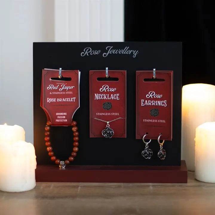 Set of 18 Rose Jewellery Pieces on Display-Sociodigi
