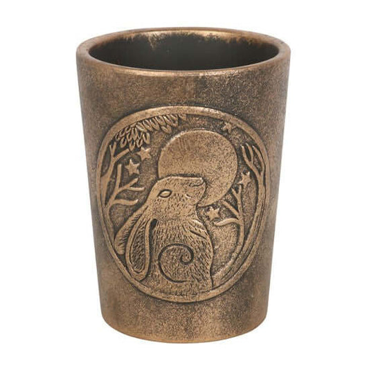 Moon Gazing Hare Bronze Terracotta Plant Pot by Lisa Parker N/A